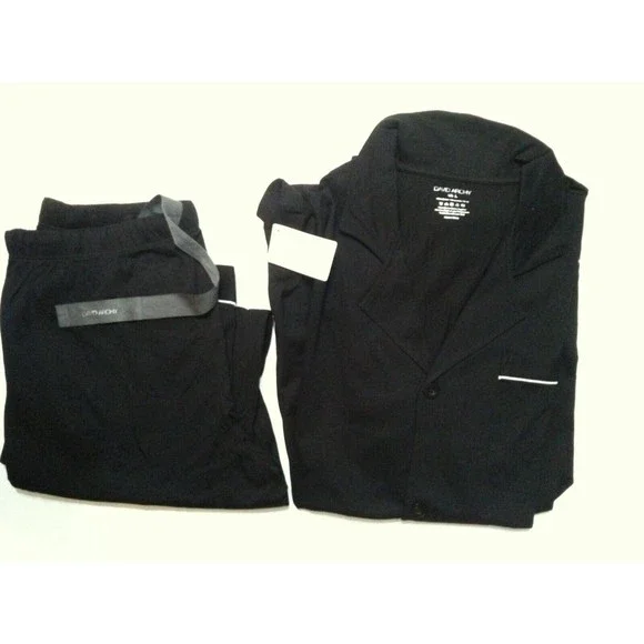 DAVID ARCHY MEN'S NEW BLACK 100%COTTON 2PC PAJAMA SET SIZE: L - Picture 7 of 16